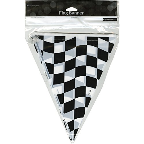 Creative Converting Flag Pendant, 10 by 12-Inch, Black and White