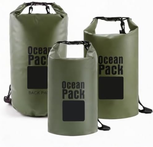 Waterproof Dry Bag Set of 3 (2L 5L 10L) – Roll Top PVC Dry Bags W...