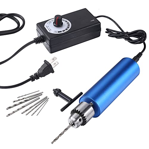 PlusRoc 0.3-4mm Mini Electric Hand Drill With 3-12V DC Variable Speed Control Power Adapter, Portable Handheld Drill For Crafting PCB Resin