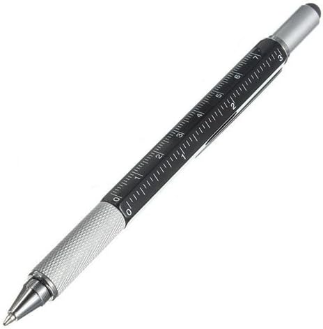 IGADG 6 in 1 Multi function Screw driver Ball Point Pen Stylus - Black