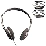 HamiltonBuhl PER/50 Personal Economical Headphones 50‑Pack – On‑Ear Foam Cushions, 3.5mm Plug, Lightweight Classroom Headphones for Tablets, Computers & Mobile Devices