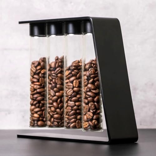 Tubos para Almacenar Granos de Café con Soporte, 4 Piezas