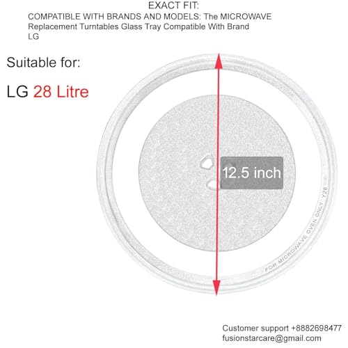 Image of FUSION STAR 12.5 inch Turntable Suitable for LG 28 litres Models Microwave Oven Turntable Glass Plate /Tray, Only for LG 28 L