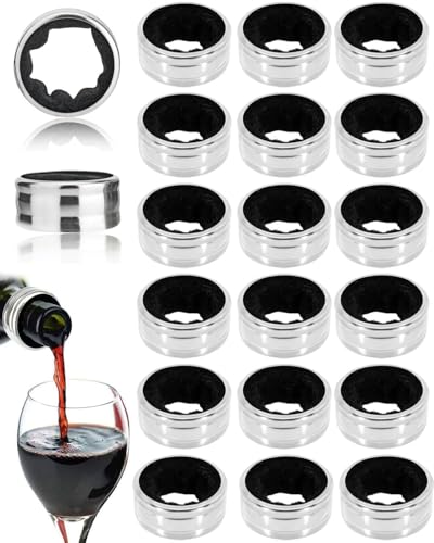 JUKOTA Anello Salvagoccia, 20 Pezzi Anello Antigoccia in Acciaio Inox, Anello Salvagocce da Vino, Riutilizzabile Anello Salvagoccia Vino, per Essere Utilizzato in Barre, Ristoranti e Case
