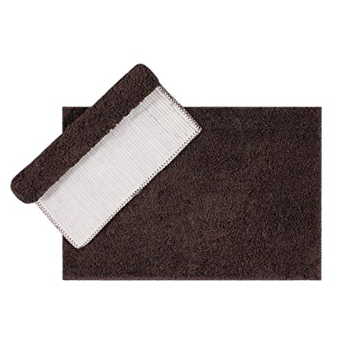Image of Luxe Home Bathmat Super Soft Premium Microfibre Non Slip Anti Skid Boston mat for Bathroom, Kitchen, Entrance (38 x 58 cm, Chocolate, Pack of 1)