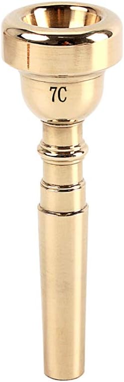 Trumpet Mouthpiece 7C Gold Brass Instrument Mouthpiece Compatible with Beginners and Professional Players