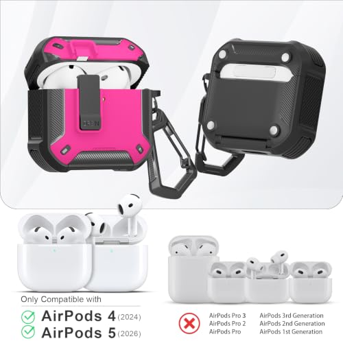 Image of for AirPods 5 /4 Case (2026 /2024) with Magnetic Secure Lock and Phone Stand