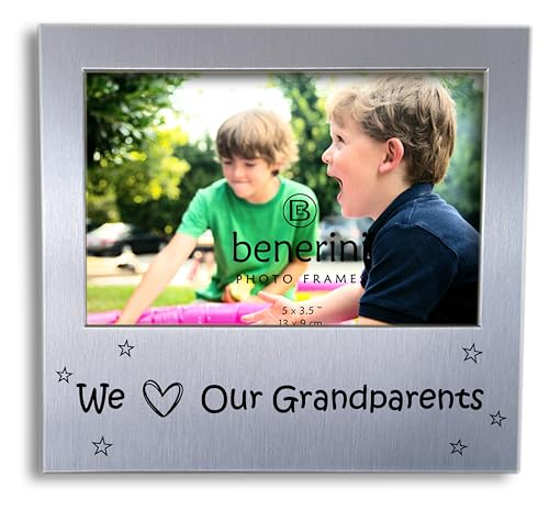 We Love Our Grandparents Photo Frame - 5 x 3.5 inch Picture Gift from Grandchildren - Grandparent Keepsake Present for Birthday or Christmas - Style 3