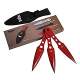 Crossfire TK-777-365PN 6.5' Overall 3Pcs Throwing Knife Set Pink Blade W/Nylon Sheath
