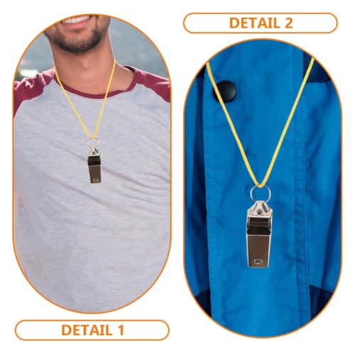 24 silbatos deportivos de acero inoxidable SOLUSTRE con cordón miniatura 3