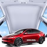 HRTKJ Tesla Model Y Sonnenschutz, faltbares Auto-Sonnendach-Abdeckung, UV-Schutz, Innenbereich, grau, Tesla Y-Zubehör, Wärmedämmung, faltbares Glasschiebedach, Modell Y 2021–2025
