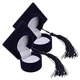 Organisateur d'affichage de bague: la boîte à bagues de fête de remise des diplômes est petite et légère, facile à transporter et à utiliser, vitrine de boucles d'oreilles