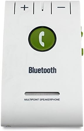 Belively Bluetooth Car Kit Portable Multipoint Wireless Hands-free Music HFP HSP A2dp Sun Visor In-car Speakerphone (6E White)
