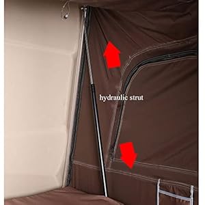 tenda da tetto auto tenda da tetto auto campeggio Tenda da Tetto per Auto, Tenda da Tetto per Camper SUV per Camion con Scala, Tenda da Tetto Rigida Pieghevole per 3-4 Persone, Kaki - immagine 3