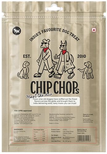 Image of Chip Chops Sun Dried Chicken Jerky Dog Treats 70g | High Protein Dog Treats, Natural Chicken Snacks for Dogs, Easily Digestible Training Treats for All Breeds, No Artificial Flavors Healthy Dog Snacks