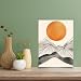 11x14 Sunset Valley Watercolor Print, Minimalist Mountain Art, Abstract Landscape Painting, Boho Sun and Peaks Decor, UNFRAMED