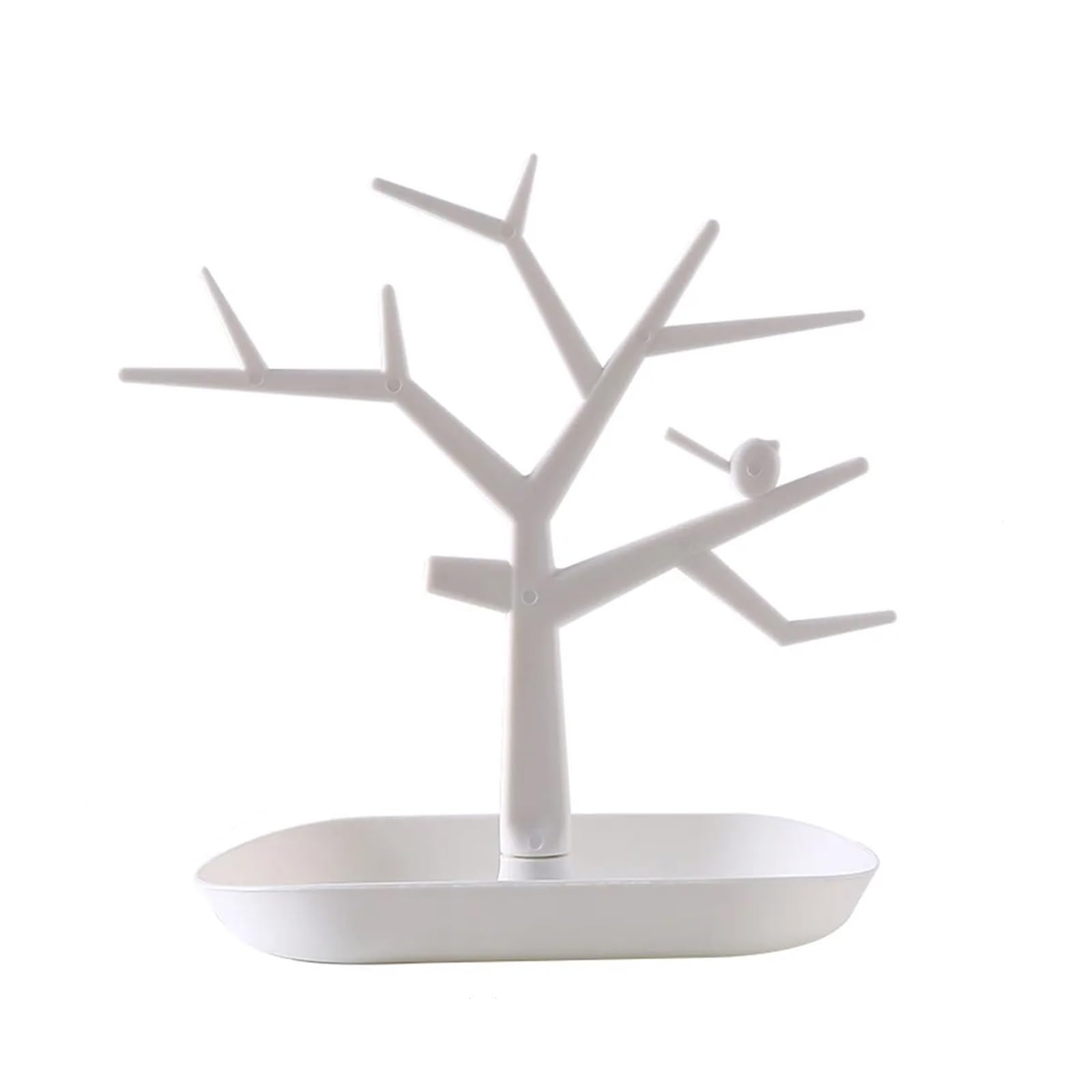Zymjzbetic Jewellery Tree Tree Shaped Jewelry Display Rack, Desktop Key Holder, Earrings, Rings, Watches(WHITE)