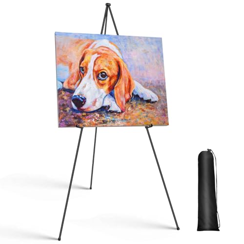 Soporte para carteles de boda, 160 cm, caballete portátil de metal negro para artistas, retráctil, ajustable, fácil de plegar