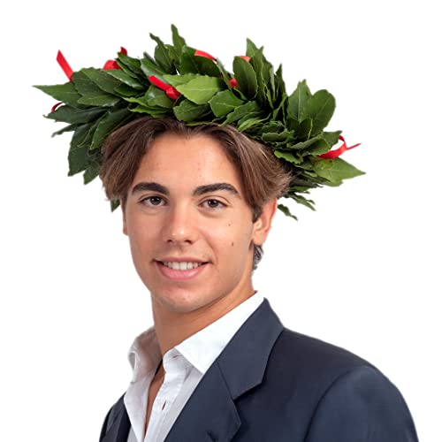 Corona di alloro fresco creata a mano in Italia