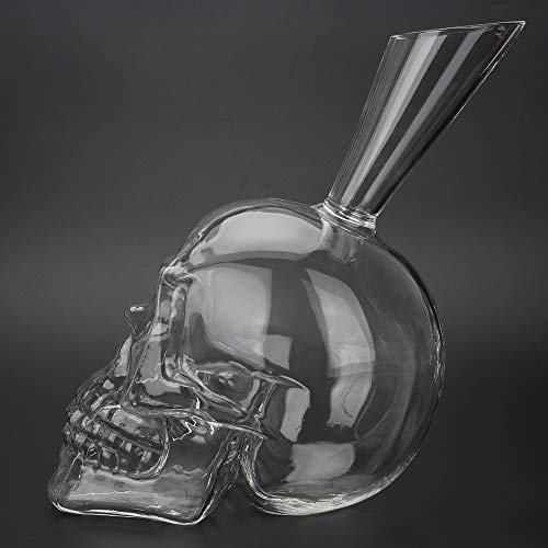 Decantador de caveira de 1100 ml, dispensador de vinho de boca oblíqua, vidro de borossilicato alto,