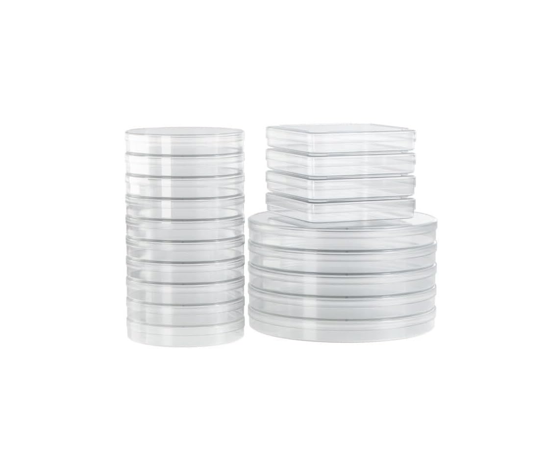 20er-Pack wiederverwendbare Petrischalen, transparente Polystyrol-Kulturschalen for das Labor | Strapazierfähiges PS-Material, verschiedene Größen und segmentierte Optionen for die Mikrobiologie(90mm)