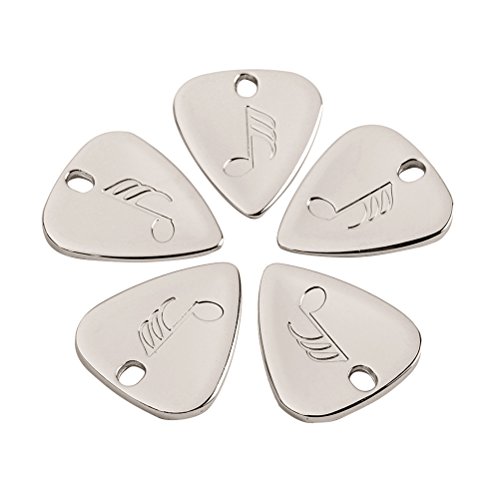 Healifty 5 médiators en métal Vintage pour Guitares acoustiques électriques Basses (Argent) - Les Beatles, Paul McCartney, John Lennon, RIngo Starr, George Harrison Healifty 5 médiators en métal Vintage pour Guitares acoustiques électriques Basses (Argent)