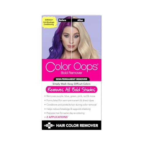 Color Oops Bold Remover, 2 Applications, Hair Dye Remover Safely Removes Direct Dyes and Semi...