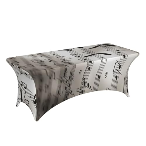 Nappe de table extensible en elasthanne motif notes de musique lavable interieur - 4