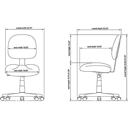 Lorell Multi-Task Chair, 2.6" Height X 51.4" Width X 26.6" Length #TOP2