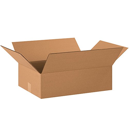 Image of Top Pack Supply Shipping Boxes Flat 20 inchL x 14 inchW x 6 inchH, 25-Pack | Corrugated Cardboard Box for Packing, Moving and Storage