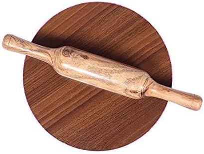 Generic Wooden Chakla Belan Set Rolling Pin Roti Maker for Kitchen Combo (10inch) pack of 1, Brown, LNTP23022024003