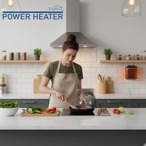 STARLYF Power Heater – Calefactor Eléctrico de Pared 800W con Tecnología Termo-Cerámica | Temporizador 12h, Termostato Digital, Enchufe Giratorio 270°, Silencioso y Seguro - imagen 4