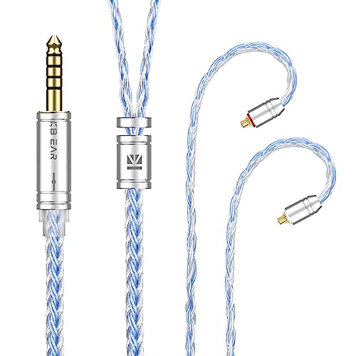 Câble MMCX tressé argent compatible FiiO FH3 avec fiche 4.4 mm
