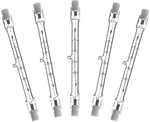 150W 118mm Halogen Bulb (5 Pack) Dimmable 118mm J-Type 150W 110-130V R7S Base J Type T3 118mm Double Ended Halogen Light Bulbs Glass Light Bulbs for Study,Work