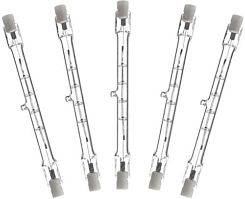 150W 118mm Halogen Light Bulbs Dimmable T3 J-Type 150W R7S Base J Type T3 118mm Double Ended Glass Light Bulbs for Offices, Homes, Shops,Showrooms 5 Pack