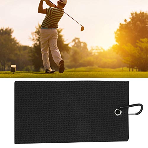 Toalha de golfe, toalha de golfe de secagem rápida Bola de golfe para prática de golfe(Preto)