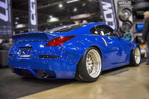 For Nissan fairlady 350Z Z33 Rear Bumper Diffuser Bottom Lip Body Kit Car Styling FRP unpainted Fiber Glass RB Style V.2 Version bodykits spoilers wings