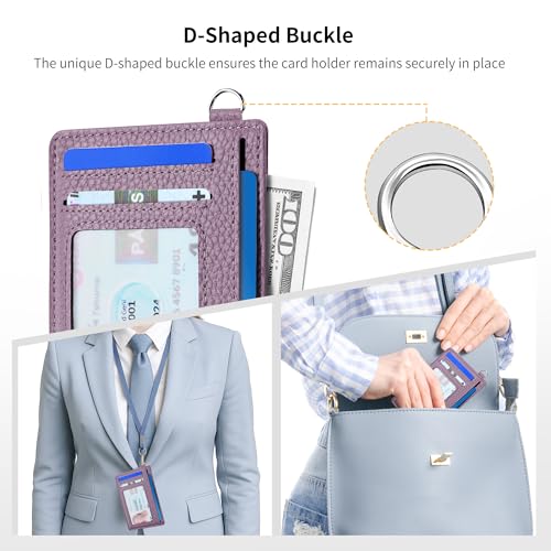 Image of Mayski Slim Wallet, Credit Card Holder for Women, Minimalist Front Pocket RFID Blocking Card Cases, Small Wallet Women Men(Litchi Lavender)