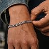 ChainsHouse Men Chain Bracelet Silver Cuban Link Stainless Steel Bracelets for Mens Women Biker Hip Hop 7mm Curb Chains #1