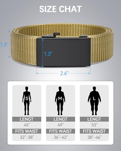 Image of BOSTANTEN Ratchet Web Belt Men, Nylon Golf Adjustable Work Men's Belt with Casual Pants