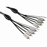 hochflexibles Kabelmaterial Hama Cartec Cinch-Kabel inkl. 4 Cinch-Stecker mit Remote 5 m schwarz