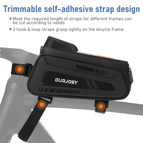 Burjosy Bike Phone Front Frame Bag, Waterproof Bike Phone Holder Bag with TPU Touch-Screen & Sun-Visor, Bike Bag Accessories Compatible Phone Under 7” by Burjosy - Image 7