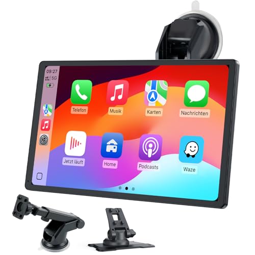 Foxpark 9.26 Zoll CarPlay Display mit IPS Touchscreen, kabellosem Apple CarPlay und Android Auto, Bluetooth 5.0, Mirror Link, FM und AUX, schnelle Plug and Play Installation für ältere Fahrzeuge