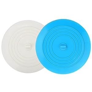 V-TOP Silikon Abflussstopfen 2er Set Weiß/Blau HAL-062