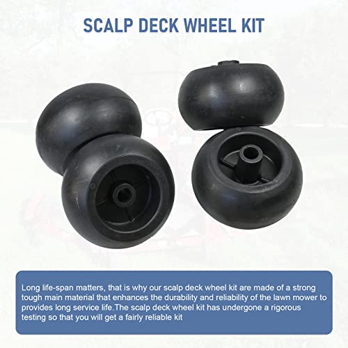 Dicmic 4Pcs Mower Anti Scalp Deck Wheel Kit For Bad Boy 022-5234-98 Exmark 103-4051 103-7263 & Many Bore 5/8" Wheel Size #TOP1