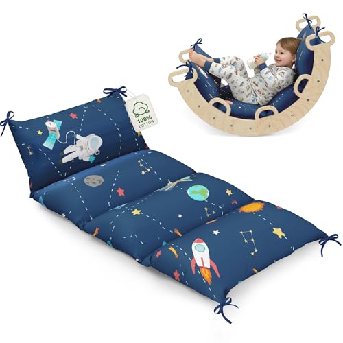 Image of BlueWood Cushion for Climbing Arch, Montessori Philosophy Soft & Non-Slip Cushion for Kids, Pikler Cushion for Reading, Playing, Games, Parties (Space)