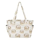 VIGTRO Steamed Buns Women Puffer Tote Bag with Compartments, Reusable Quilted Handbag Shoulder Bag with Zipper for Travel, Work, Gym, Shopping