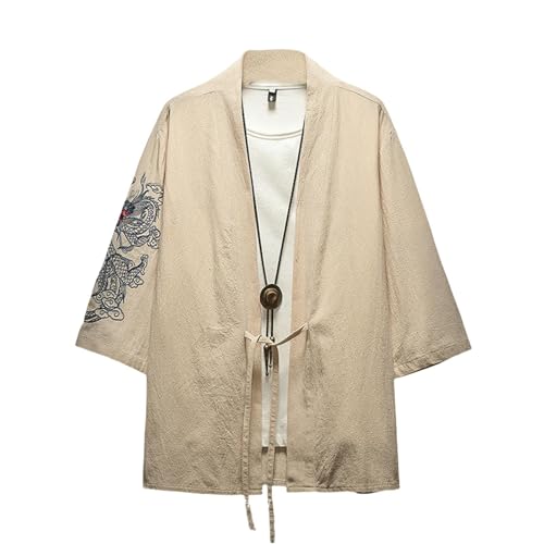 Haut d'été homme en coton lin style chinois hanfu pour le yoga