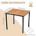 Mingone gartentisch wetterfest 80x70cm,Quadratisch Balkontisch in Holz Terrassentisch für Outdoor, Terrasse, Garten 80kg belastbar