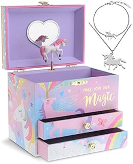 Jewelkeeper Unicorn Music Box & Little Girls Jewellery Set - 3 Unicorn gifts for Girls